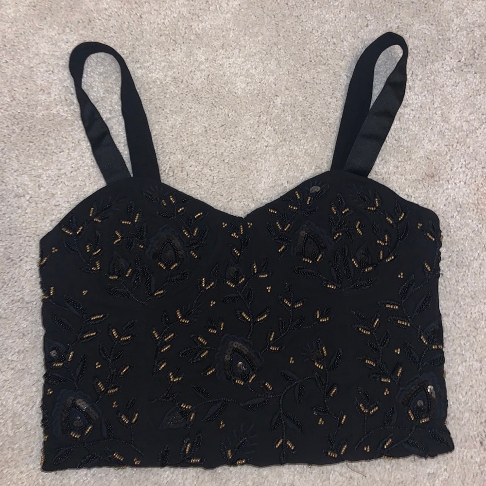 Zara cropped bustier with beading